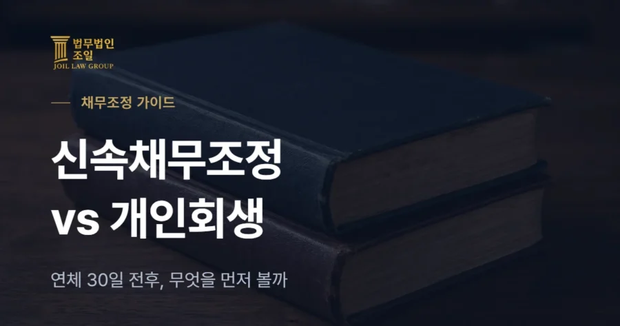 신속채무조정이란? 연체 30일 전후 채무조정제도와 개인회생 비교